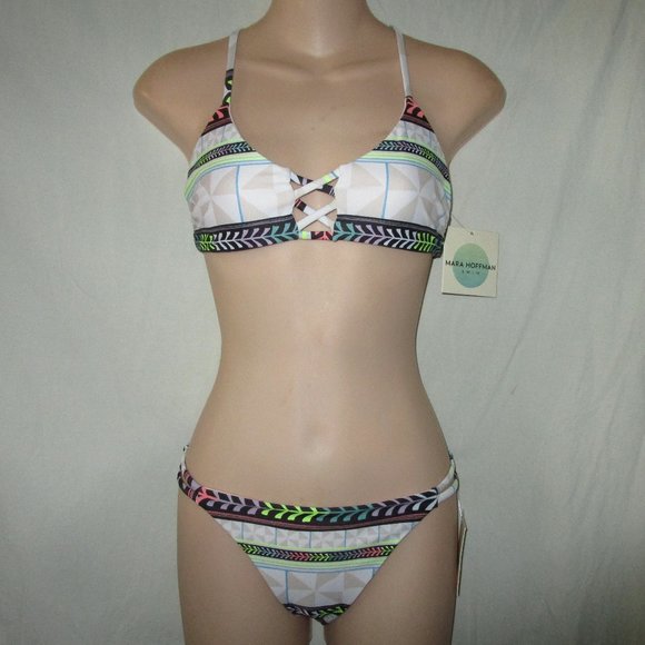 MARA HOFFMAN Pinwheel Stone Bikini S top M Bottom - Picture 5 of 8